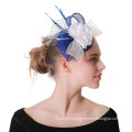 Small Blue & White Fascinator - "Belle" Derby Hat Fascinator Cocktail Hat Wedding Headpiece Party Hat Hatinator